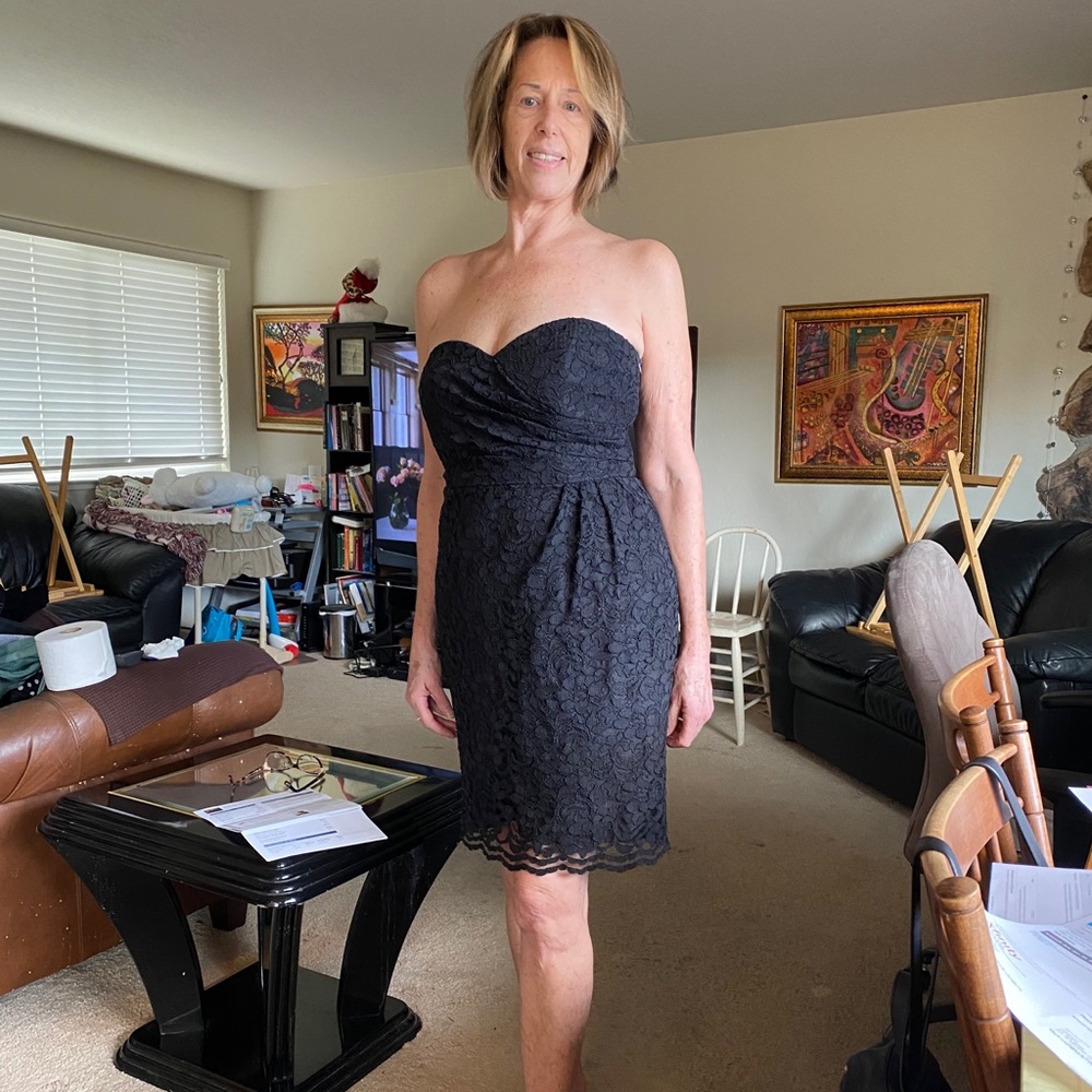 Black strapless dress